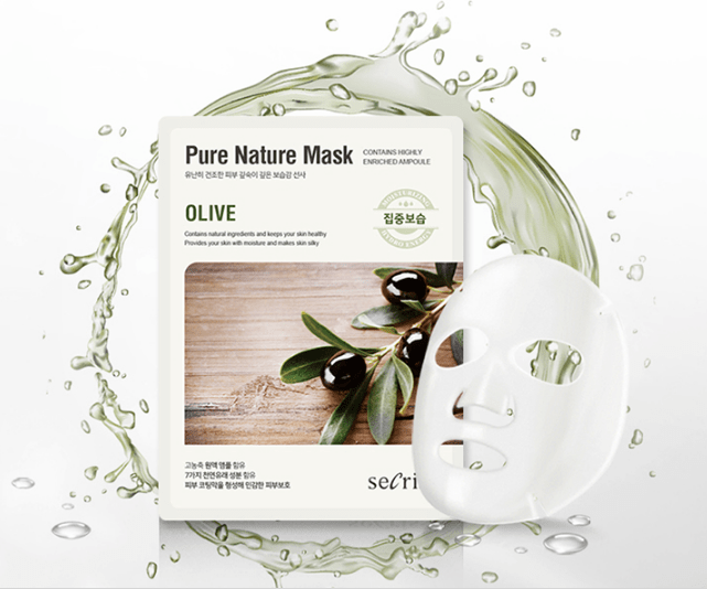  Anskin Secriss Pure Nature Mask Pack- Olive  Питательная тканевая маска для лица с оливой